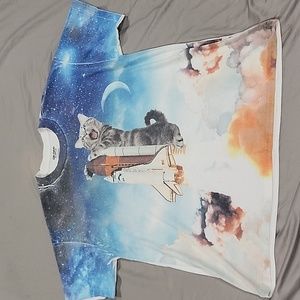Adorable men cat #spaceshuttle shirt size L